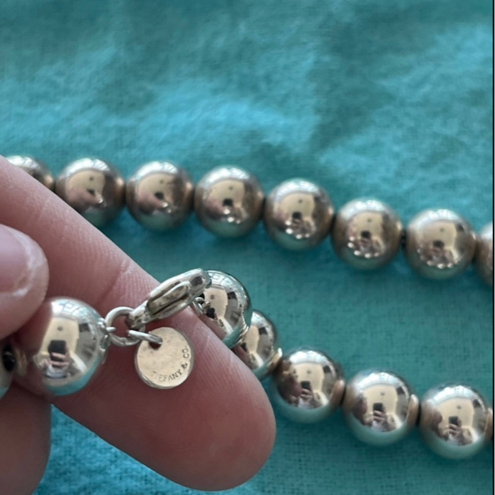 tiffany & co silver bead necklace